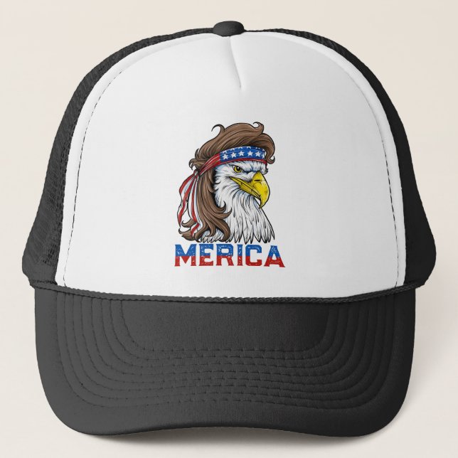 Casquette Drapeau américain de T-shirt de mulet d'Eagle 4 (Devant)