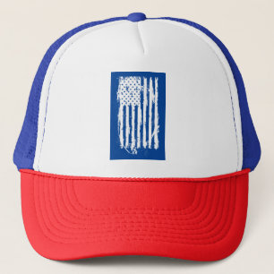 Casquette Drapeau Américain en Blanc en Distress