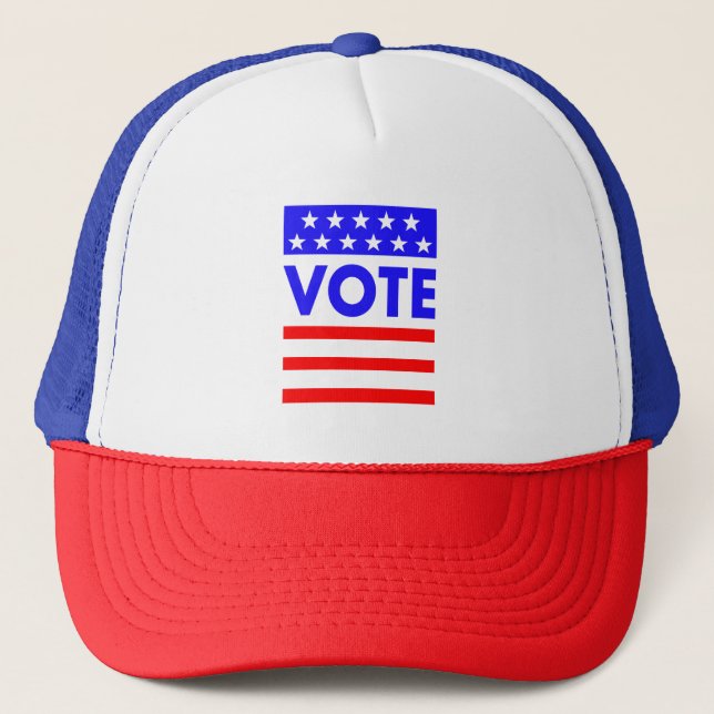 Casquette Drapeau américain patriotique Rouge Blanc et Bleu  (Devant)