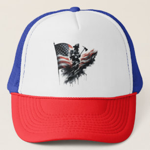Casquette Drapeau américain. Pompier