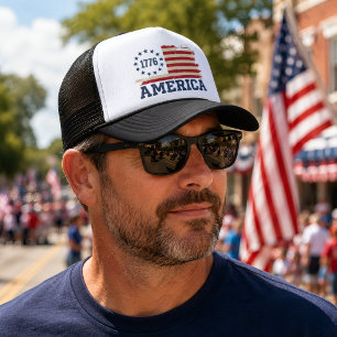 Casquette Drapeau américain vintage USA 1776 avec un effet d