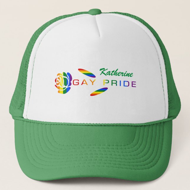Casquette Drapeau arc-en-ciel gay pride personnalisé (Devant)
