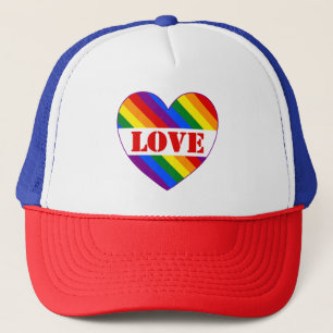 Casquette Drapeau arc-en-ciel LGBTQIA+ Love Heart pour le Mo