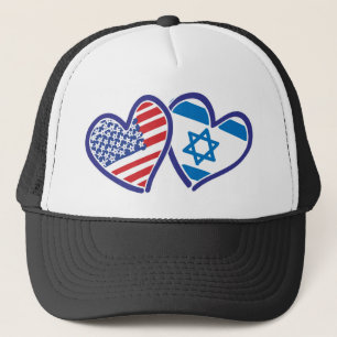 Casquette Drapeau cardiaque des États-Unis et d'Israël