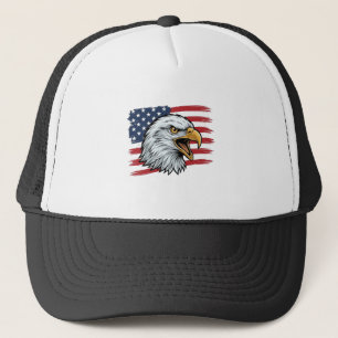 Casquette Drapeau d'aigle patriotique Conception de vecteur