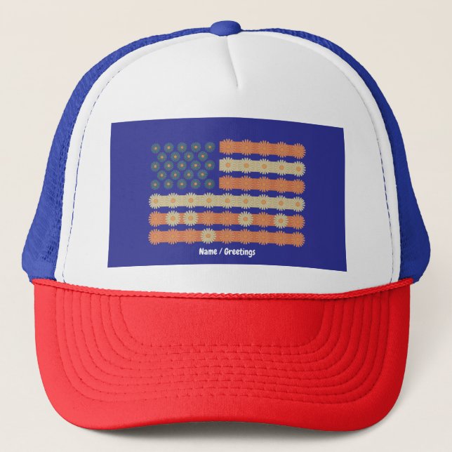 Casquette Drapeau Daisy Rétro 4 juillet Patriotique (Devant)