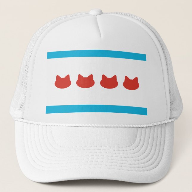 Casquette Drapeau d'amoureux de les chats de Chicago (Devant)