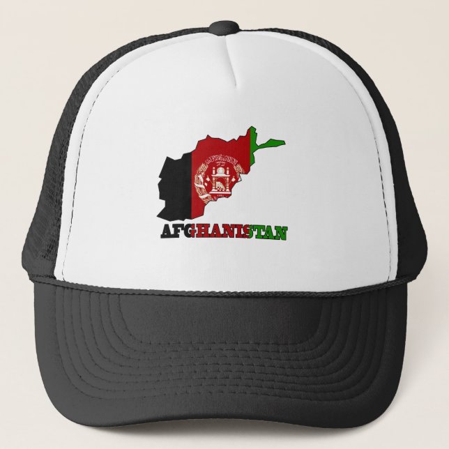 Casquette Drapeau dans la carte de l'Afghanistan (Devant)