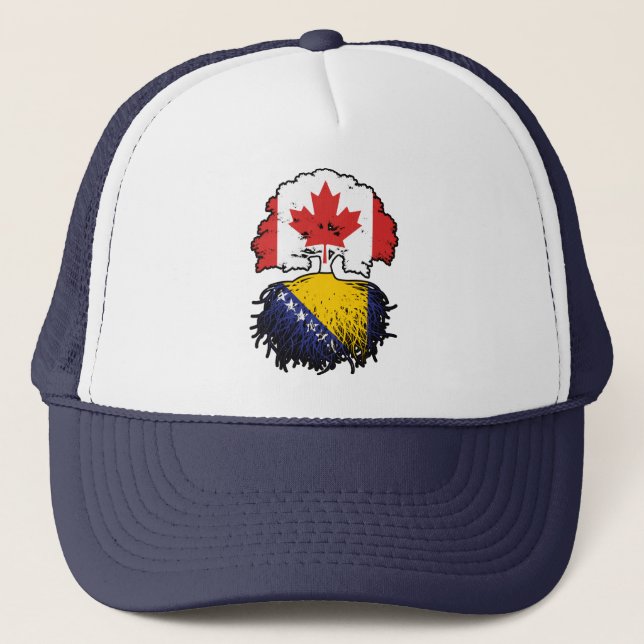 Casquette Drapeau de Bosnia Bosnian Canadian Canada (Devant)