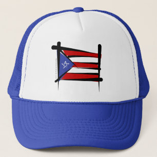 Casquette Drapeau de brosse de Porto Rico