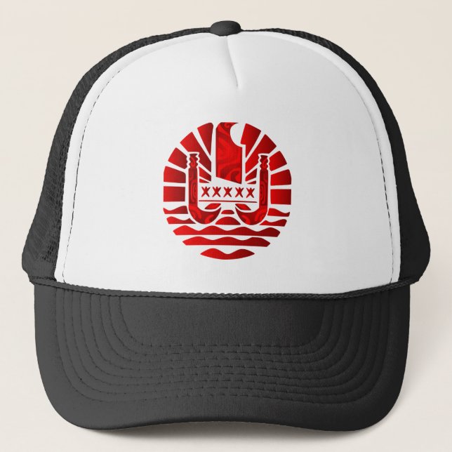 Casquette Drapeau de la Polynésie française (rouge) (Devant)