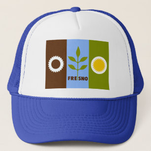 Casquette Drapeau de la ville de Fresno, Californie Trucker 