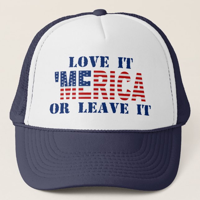 Casquette 'Drapeau de MERICA USA - aimez-le ou laissez-lui (Devant)