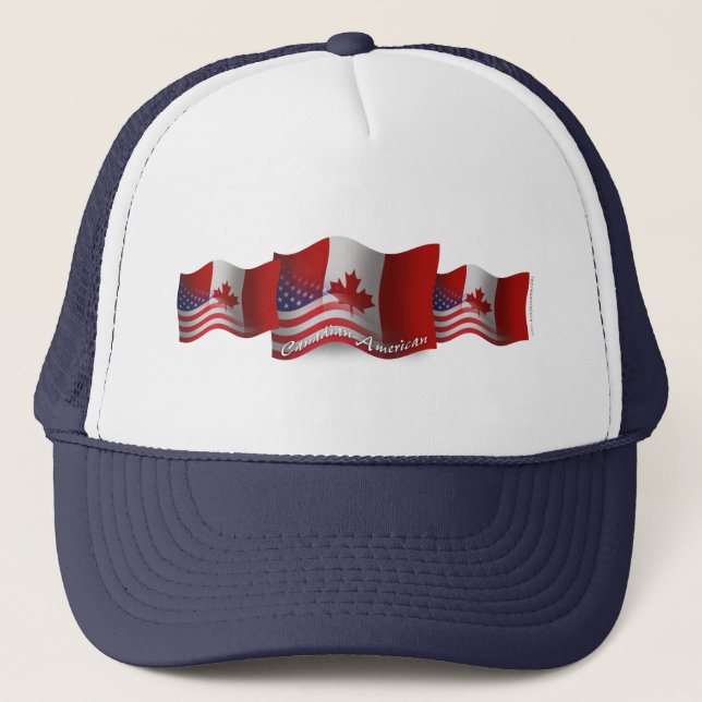 Casquette Drapeau de ondulation Canadien-Américain (Devant)