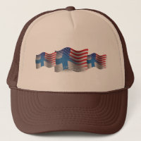 Drapeau de ondulation Finlandais-Américain