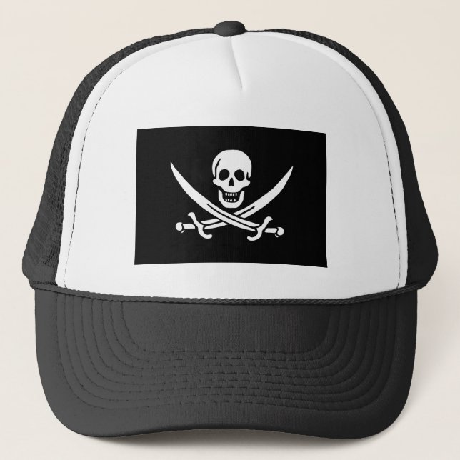 Casquette Drapeau de pirate Crâne croisé épées (Devant)