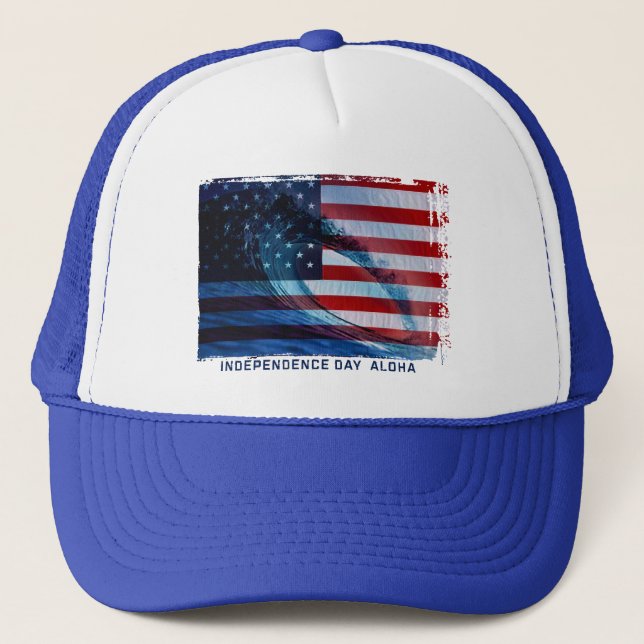 Casquette Drapeau de vague chapeaux de camion USA (Devant)
