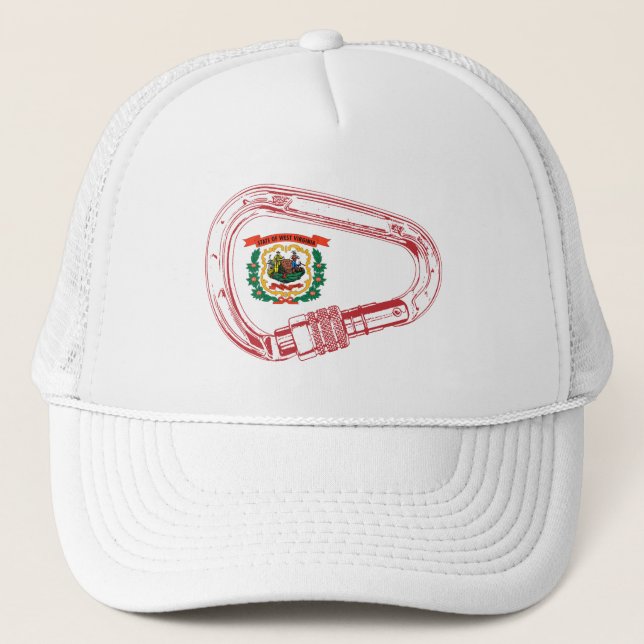 Casquette Drapeau de Virginie-Occidentale Escalade carabiner (Devant)