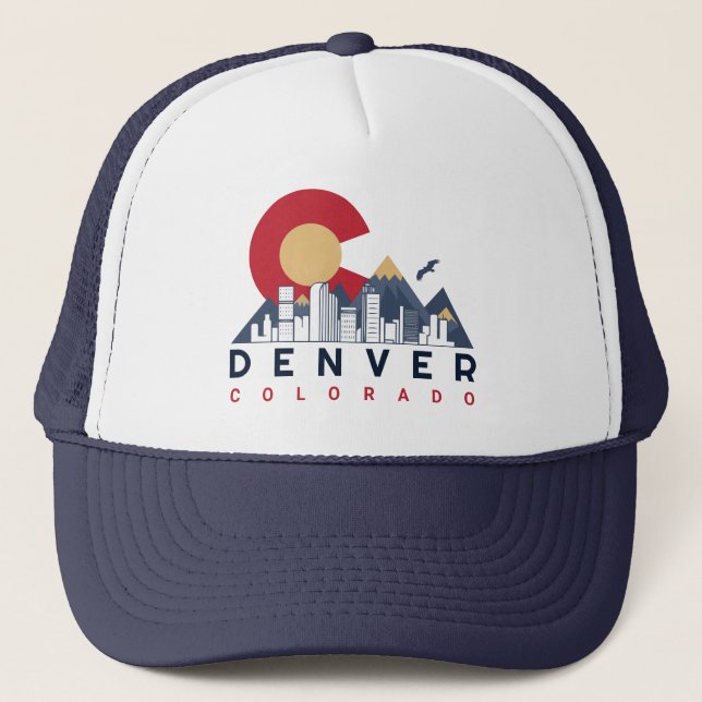Casquette Drapeau Denver Colorado Camping Randonnées Souveni (Devant)