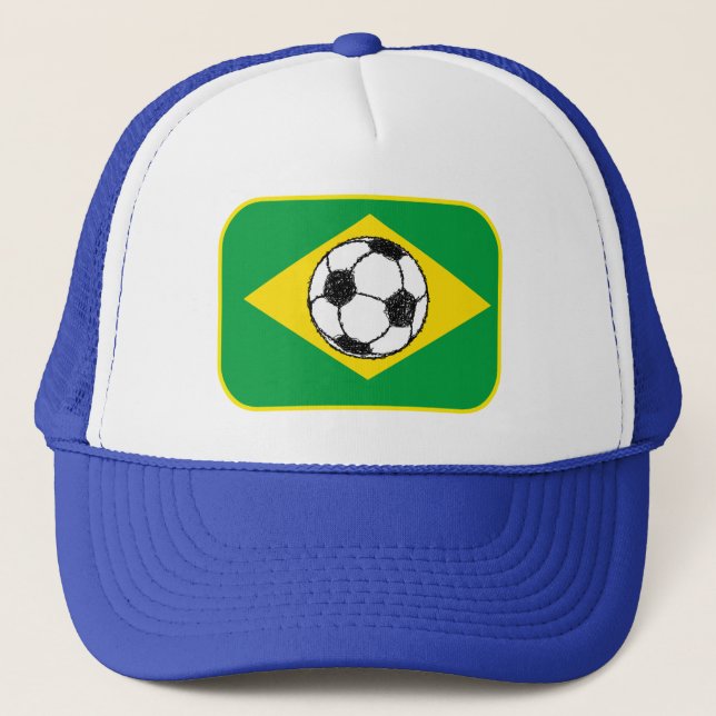 Casquette Drapeau du Brésil | Croquis football (Devant)