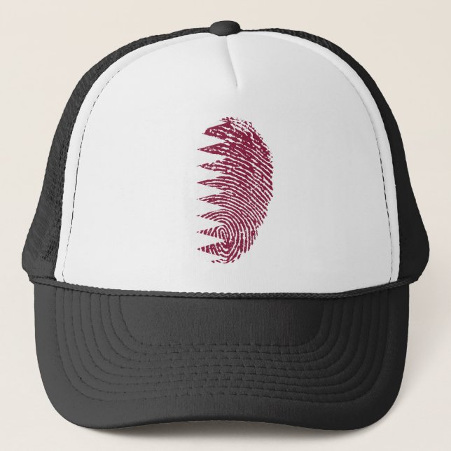 Casquette Drapeau du Qatar empreintes digitales Identité du  (Devant)