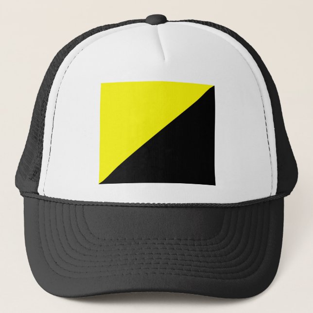 Casquette Drapeau jaune et noir de capitalisme d'Anarcho (Devant)