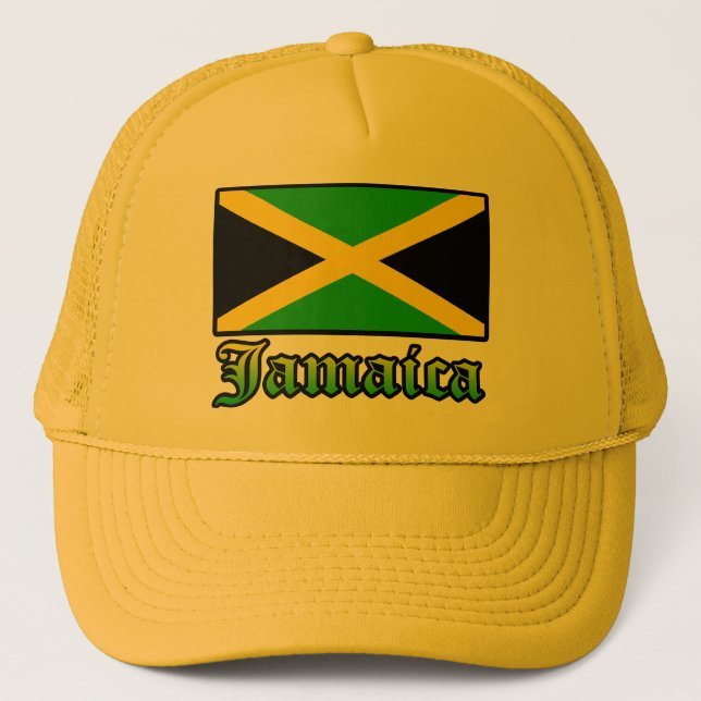 Casquette Drapeau, noir, vert et jaune de la Jamaïque (Devant)