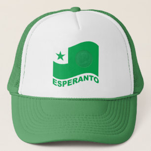 Casquette Drapeau onduleux d'espéranto+texte et zamenhof,