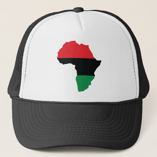 Casquette Drapeau rouge, noir et vert de l'Afrique (Devant)