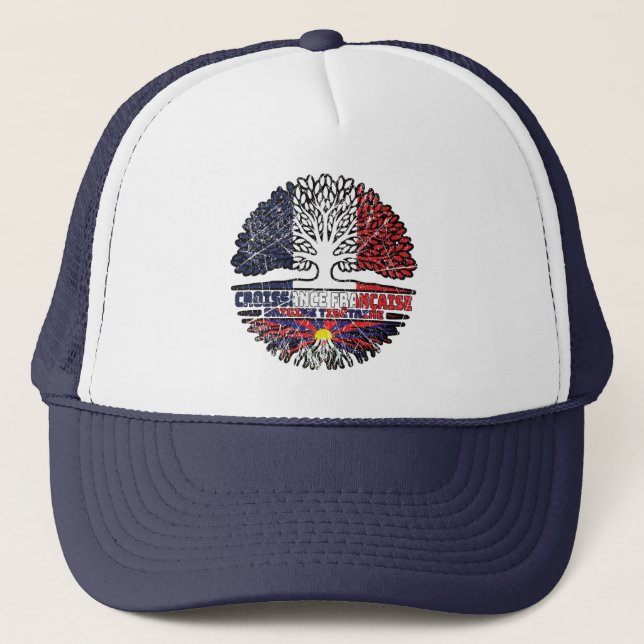 Casquette Drapeau Tibet France Arbre (Devant)