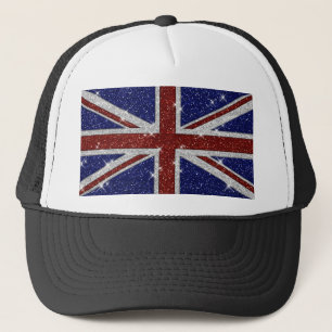 Casquette Drapeau Union Jack brillant parties scintillant