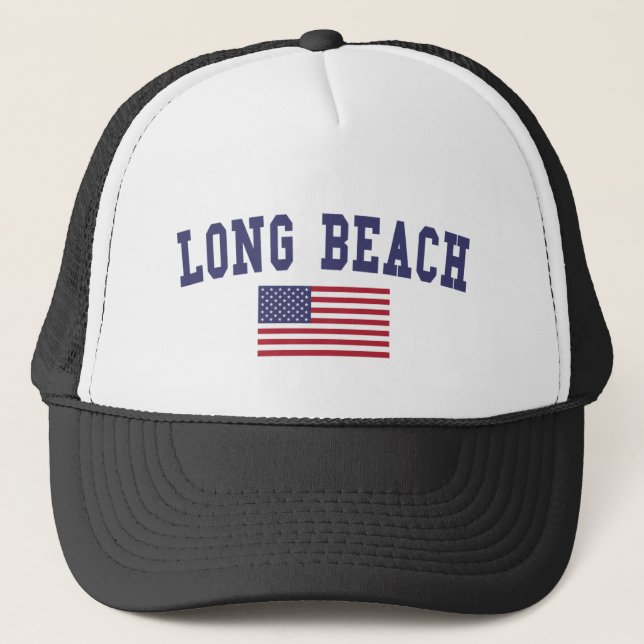Casquette Drapeau US de Long Beach CA (Devant)