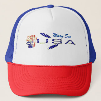 Casquette Drapeau USA Rose sur le côté Bleu Personnalisé