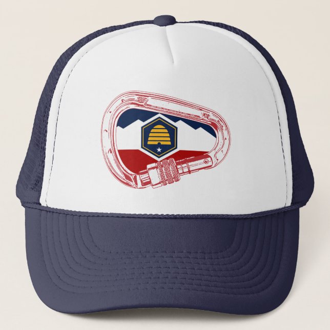 Casquette Drapeau Utah Escalade carabiner (Devant)
