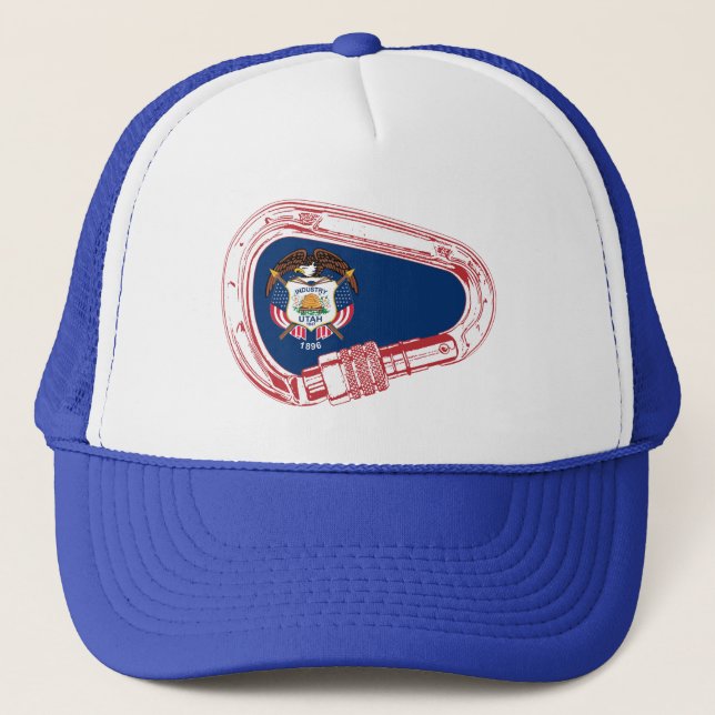 Casquette Drapeau Utah Escalade carabiner (Devant)