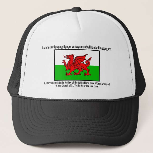 Casquette Drapeau Welsh Dragon Llanfairpwllgwyngyll (Devant)