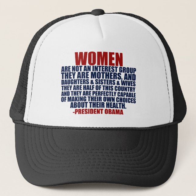 Casquette Droits des femmes Citation d'Obama (Devant)