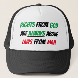 Casquette Droits du chapeau de Dieu Trucker