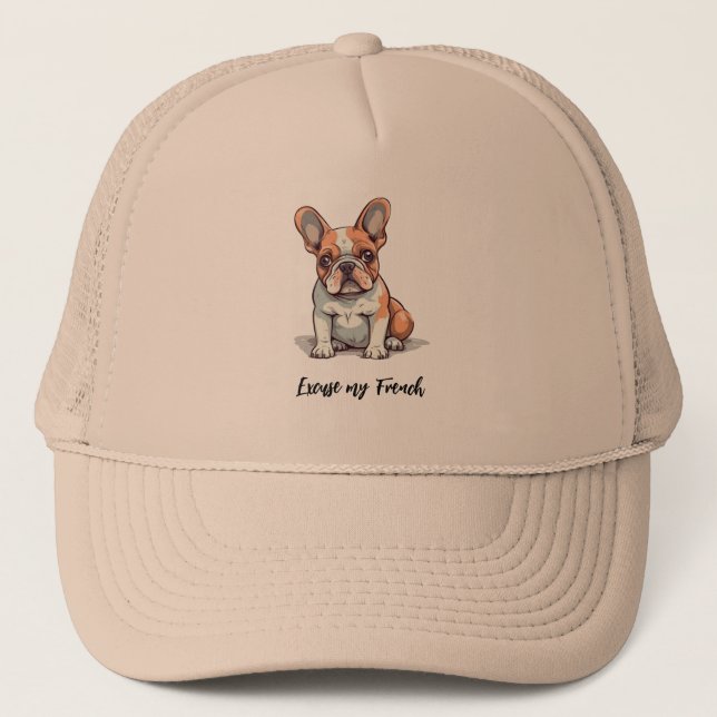 Casquette Drôle Chien de taureau français (Devant)