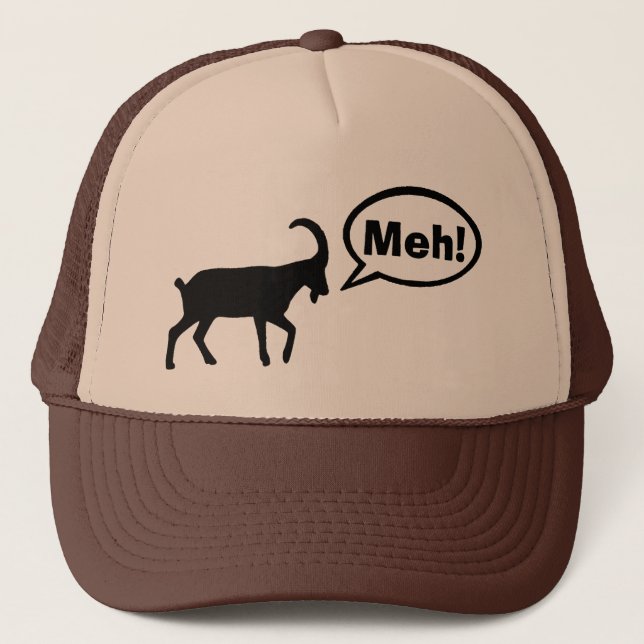 Casquette drôle de bulle de mot de Meh de chèvre (Devant)