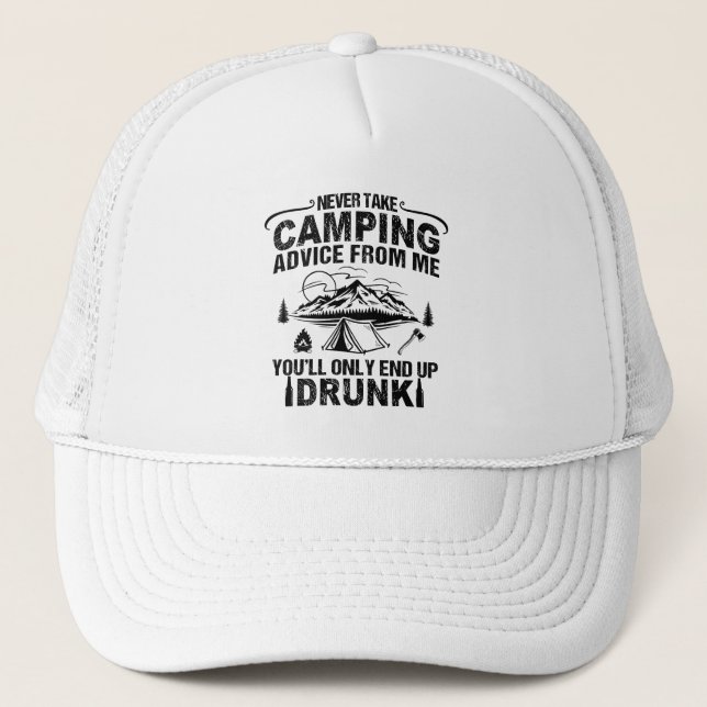 Casquette Drôle de camping à boire des paroles (Devant)