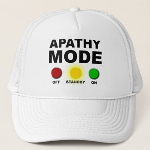 Casquette drôle de mode d'apathie