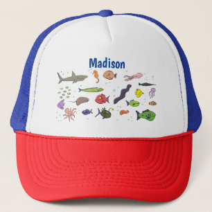Casquette Drôle des créatures marines dessin motif
