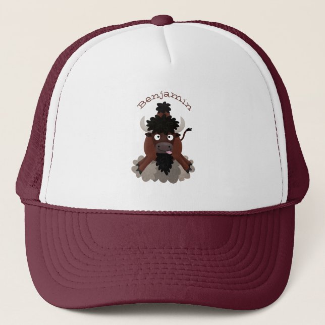 Casquette Drôle dessin animé de bison de buffle (Devant)