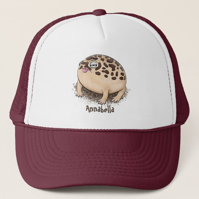 Casquette Drôle dessin de grenouille à pluie dans le désert (Devant)