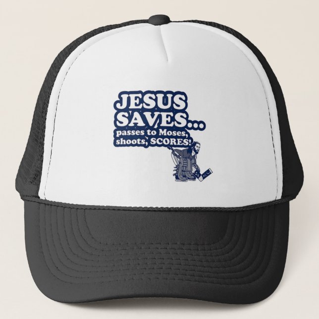 Casquette Drôle Jésus Hockey (Devant)