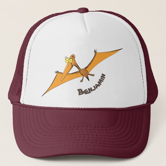 Casquette Drôle mignon dessin animé de pterodactyle volant o (Devant)
