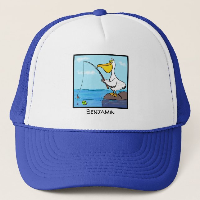 Casquette Drôle pélican de pêche (Devant)