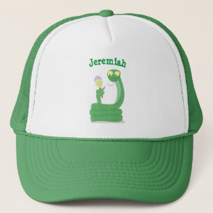 Casquette Drôle serpent vert avec caricature maraca