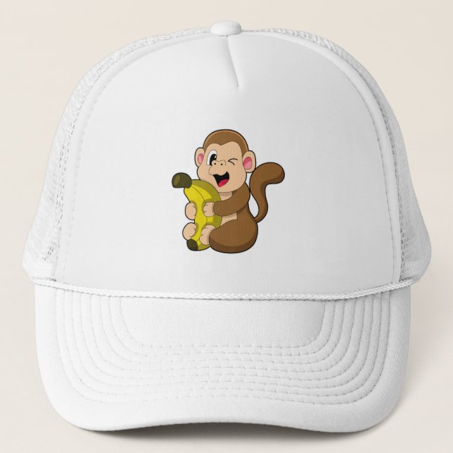 Casquette Drôle singe avec banane (Devant)
